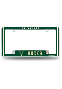 Milwaukee Bucks Classic All Over Chrome License Plate Frame - White