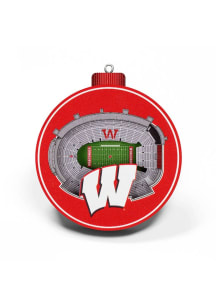 Wisconsin Badgers 3D Stadium Ornament - Red