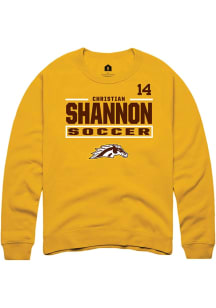 Christian Shannon Western Michigan Broncos Mens Gold NIL Stacked Box Player Crew