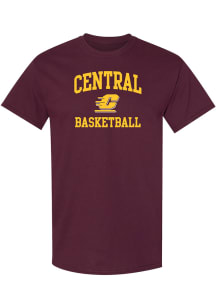 Central Michigan Chippewas Maroon Basketball Short Sleeve T Shirt