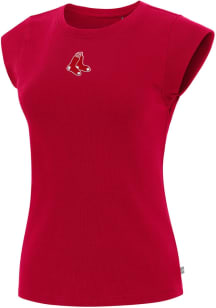 Antigua Boston Red Sox Womens Red Show Off Short Sleeve T-Shirt