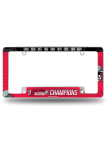 Ohio State Buckeyes 9x Champs All Over Chrome License Plate Frame - Silver