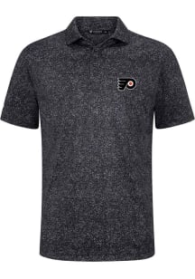 Levelwear Philadelphia Flyers Mens Black 0 3D Embroidered Patch Short Sleeve Polo