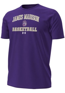 Under Armour James Madison Dukes Purple Basketball Performance Short Sleeve T Shirt
