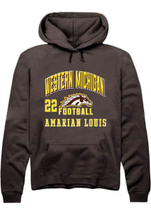 Amarian Louis Western Michigan Broncos Mens Brown Football NIL Arch Logo Player Hood