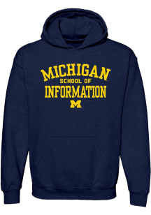 Michigan Wolverines Mens Navy Blue School of Information Long Sleeve Hoodie