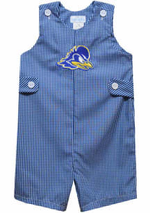 Vive La Fete Delaware Fightin' Blue Hens Baby Blue Gingham Overalls
