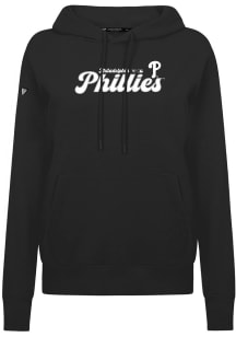 Levelwear Philadelphia Phillies Womens Black Adorn Big Script Hooded Sweatshirt