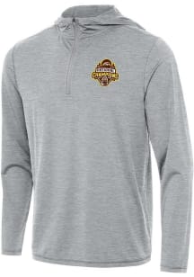 Antigua Western Michigan Broncos Mens Grey 2025 Hockey National Champions Tidy Long Sleeve Qtr Zip..