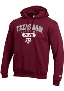 Champion Texas A&M Aggies Mens Maroon Class of 2028 Powerblend Long Sleeve Hoodie