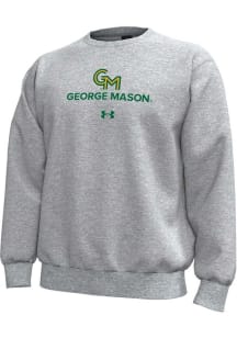 Under Armour George Mason University Mens Grey Icon Long Sleeve Crew Sweatshirt