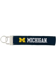 Michigan Wolverines Woven Oversized Key Strap Lanyard - Navy Blue