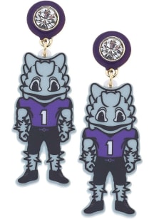 TCU Horned Frogs Resin Mascot Womens Earrings