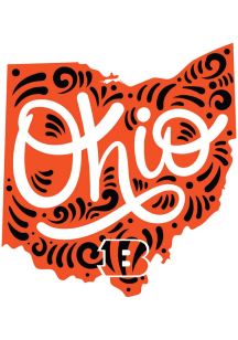 Cincinnati Bengals State Name Stickers - Orange