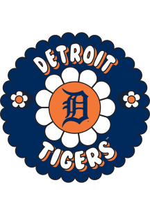 Detroit Tigers 3in Groovy Flower Stickers - Orange