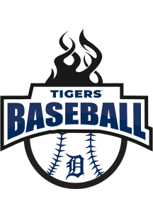 Detroit Tigers 3in Baseball Flames Stickers - Orange
