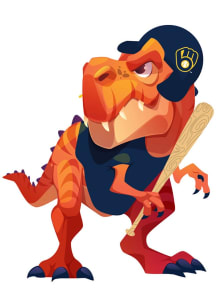 Milwaukee Brewers 3in Tyrannosaurus Stickers - Navy Blue