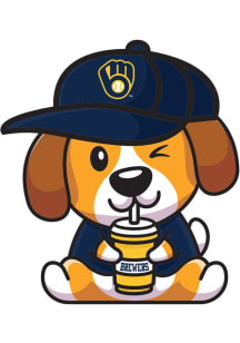 Milwaukee Brewers 3in Dog Stickers - Navy Blue