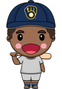 Milwaukee Brewers 3in Baseball Player Stickers - Navy Blue