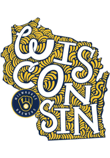 Milwaukee Brewers 3in State Name Stickers - Navy Blue