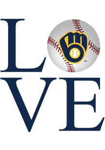 Milwaukee Brewers 3in Love Stickers - Navy Blue