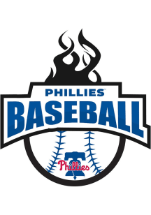 Philadelphia Phillies 3in Baseball Flames Stickers - Blue