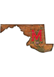 Maryland Terrapins 12in State Cutout Sign - Red