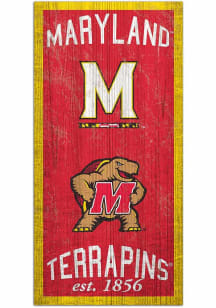 Maryland Terrapins 6X12 Heritage Logos Sign - Red