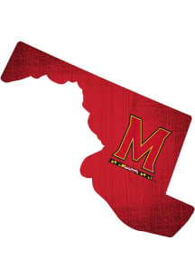 Maryland Terrapins State Shape Color Sign - Red