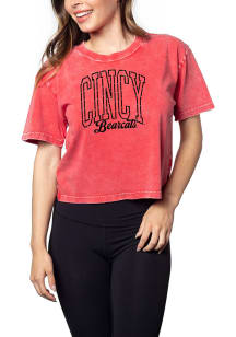 Cincinnati Bearcats Womens Red Glam it Up Short Sleeve T-Shirt