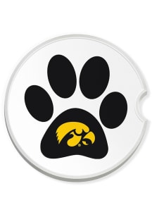 Iowa Hawkeyes Paw Print Car Coaster - Yellow