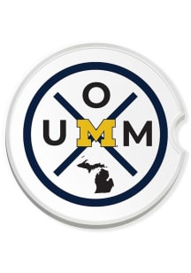 Michigan Wolverines Location Car Coaster - Yellow