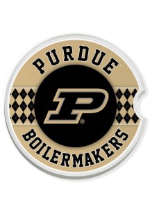 Purdue Boilermakers Argyle Car Coaster - Black