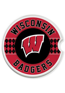 Wisconsin Badgers Argyle Car Coaster - Red