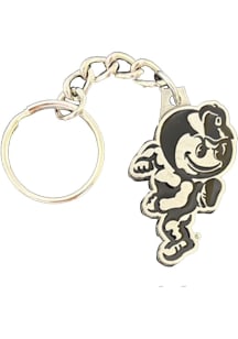 Ohio State Buckeyes Pewter Die Cut Mascot Keychain - Silver