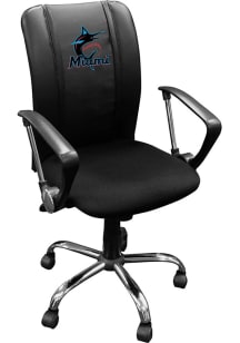 Miami Marlins Curve Desk Chair - Black