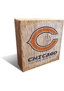 Chicago Bears Team Logo 6X6 Block Sign - Blue