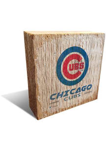 Chicago Cubs Team Logo 6X6 Block Sign - Blue