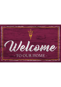 Arizona State Sun Devils Welcome to our Home 6x12 Sign - Maroon