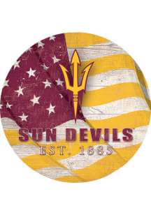 Arizona State Sun Devils 24in Flag Circle Sign - Maroon