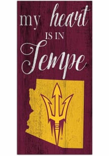 Arizona State Sun Devils My Heart State Sign - Maroon