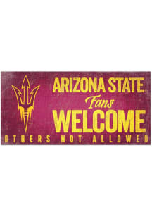 Arizona State Sun Devils Fans Welcome 6x12 Sign - Maroon