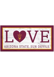 Arizona State Sun Devils Love 6x12 Sign - Maroon