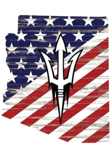 Arizona State Sun Devils 12 Inch USA State Cutout Sign - Maroon