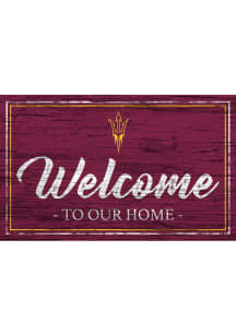 Arizona State Sun Devils Team Welcome 11x19 Sign - Maroon