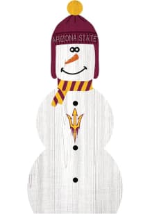 Arizona State Sun Devils Snowman Leaner Sign - Maroon