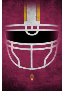 Arizona State Sun Devils Ghost Helmet 17x26 Sign - Maroon