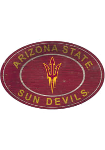 Arizona State Sun Devils 46 Inch Heritage Oval Sign - Maroon