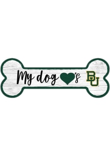Baylor Bears Dog Bone 6x12 Sign - Green