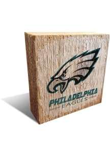 Philadelphia Eagles Team Logo 6X6 Block Sign - Midnight Green